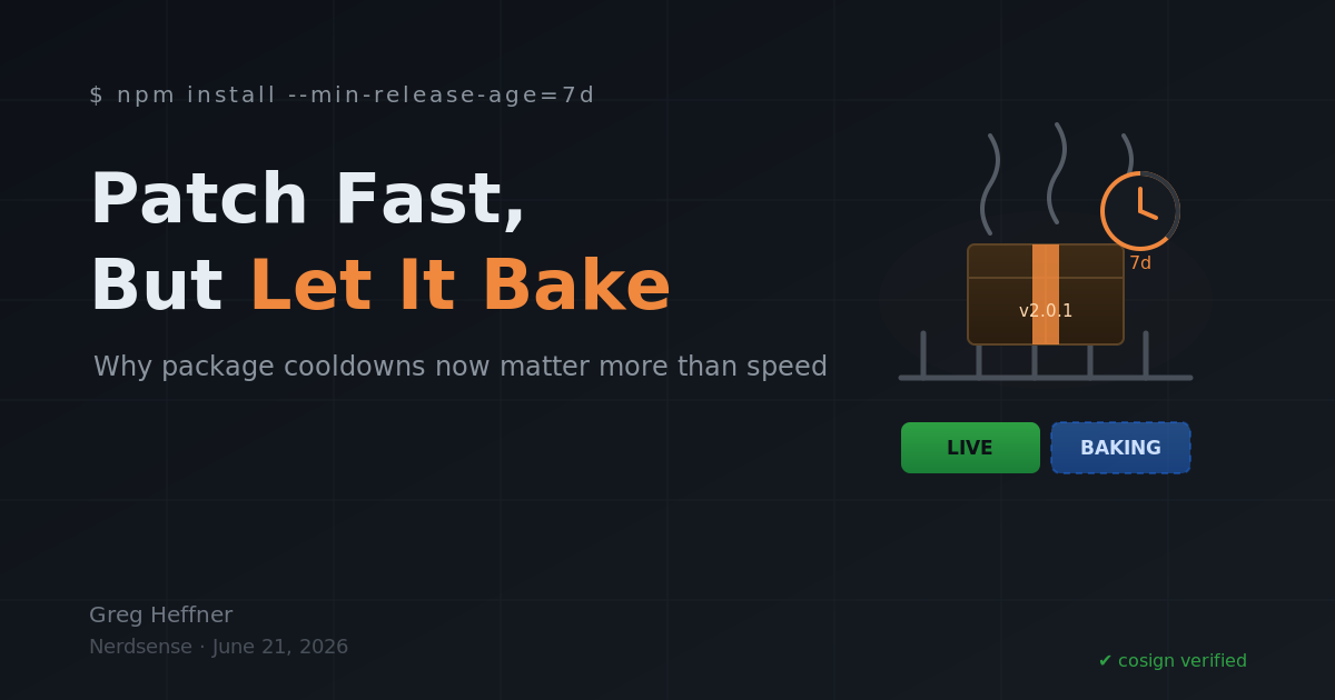 Patch Fast, But Let It Bake: Why Package Cooldowns Now Matter More Than Speed