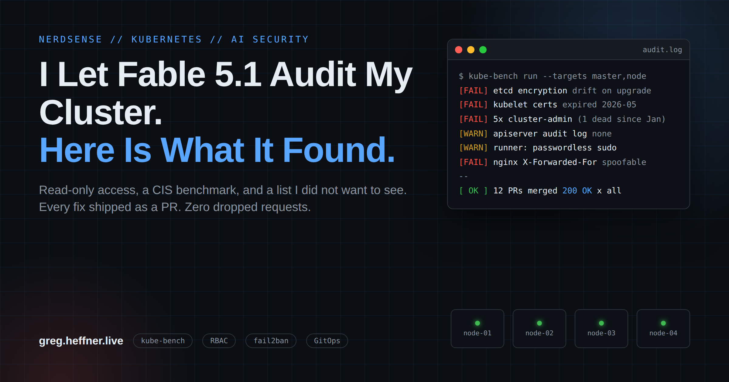 I Let Fable 5.1 Audit My Cluster. Here Is What It Found.